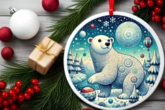 Round Christmas Ornament Sublimation|Clipart Product Image 2