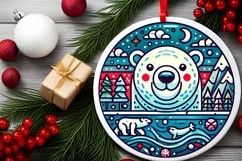 Round Christmas Ornament Sublimation|Clipart Product Image 2