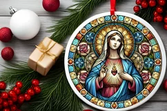 Round Christmas Ornament Sublimation|Clipart Product Image 1
