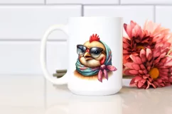 Detailed Chicken Funny Cute Silk Scarf Portrait Product Image 2