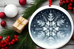 Round Christmas Ornament Sublimation|Clipart Product Image 2