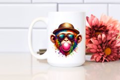 Colorful Monkey Portrait | Sublimation | Clipart. Product Image 2