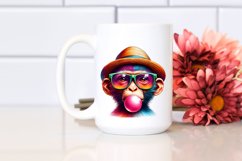 Colorful Monkey Portrait | Sublimation | Clipart. Product Image 2