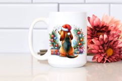 a Cute Bloodhound with Christmass Decorations PNG Product Image 2