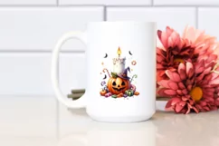 Funny Candle Halloween Clipart, PNG Product Image 2