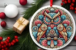 Round Christmas Ornament Sublimation|Clipart Product Image 1