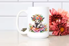 Vibrant Rhino Flower Crown Clipart Product Image 2