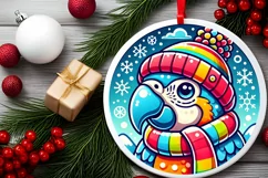 Round Christmas Ornament Sublimation|Clipart Product Image 1