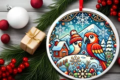 Round Christmas Ornament Sublimation|Clipart Product Image 1