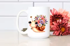 Cute Baby Snail Watercolor | Clipart Product Image 2