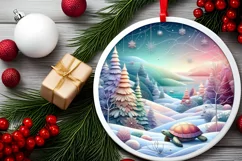Round Christmas Ornament Sublimation|Clipart Product Image 2