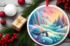 Round Christmas Ornament Sublimation|Clipart Product Image 2