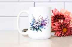 Washed Watercolor with Small Orchid | Clipart Product Image 2