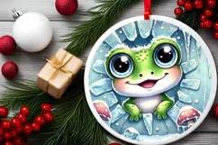 Round Christmas Ornament Sublimation|Clipart Product Image 1