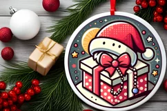 Round Christmas Ornament Sublimation|Clipart Product Image 2