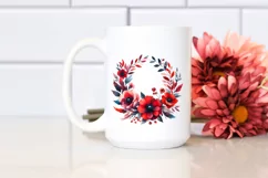 Abstract Vibrant Wreath Red Flowers | Clipart Product Image 2