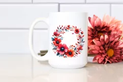 Abstract Vibrant Wreath Red Flowers | Clipart Product Image 2