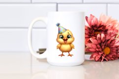 Baby Chick Standing Party Hat Confused Smil Sublimation Product Image 2