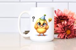 Baby Chick Standing Party Hat Confused Smil Sublimation Product Image 2
