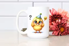 Baby Chick Standing Party Hat Confused Smil Sublimation Product Image 2