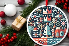 Round Christmas Ornament Sublimation|Clipart Product Image 1
