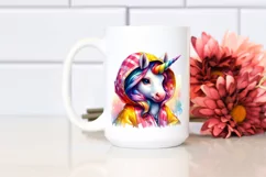pastel Baby Unicorn Raincoat PNG Product Image 2