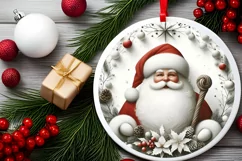 Round Christmas Ornament Sublimation|Clipart Product Image 2