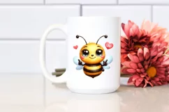 Funny Bee Love Sign Watercolor Clipart Product Image 2