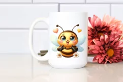 Funny Bee Love Sign Watercolor Clipart Product Image 2