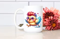 Happy Baby Chicken Running PNG Product Image 2