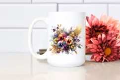 Abstract Colorful Bouquet, Gold Foil | Sublimation | Clipart Product Image 2