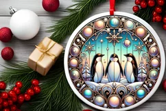 Round Christmas Ornament Sublimation|Clipart Product Image 1