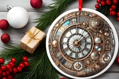 Round Christmas Ornament Sublimation|Clipart Product Image 1
