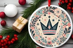 Round Christmas Ornament Sublimation|Clipart Product Image 1