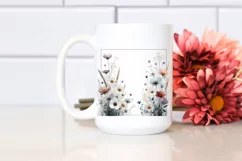 Wild Flowers Tall Frame Watercolor Sticker Clipart Product Image 2
