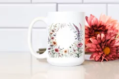 Wild Flowers Tall Frame Watercolor Sticker Clipart Product Image 2
