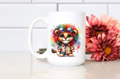 Colorful Layered Baby Lion Summer Watercolor Product Image 2