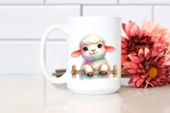 Adorable Baby Lamb on Invisible Fence | Sublimation | Product Image 2