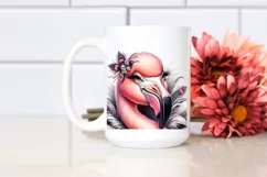 Funny Flamingo Diva Watercolor Clipart Product Image 2