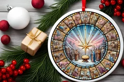 Round Christmas Ornament Sublimation|Clipart Product Image 1