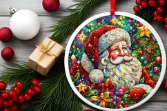Round Christmas Ornament Sublimation|Clipart Product Image 2