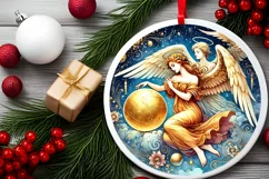 Round Christmas Ornament Sublimation|Clipart Product Image 1