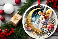 Round Christmas Ornament Sublimation|Clipart Product Image 1