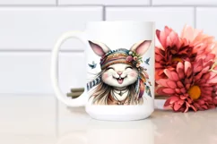 Cute Bunny Tongue Out Watercolor Clipart Product Image 2