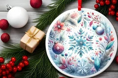 Round Christmas Ornament Sublimation|Clipart Product Image 2