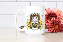 Colorful Baby Kitten in Aviator Suit | Sublimation | Clipart Product Image 2