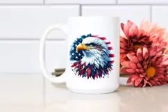 Watercolor Patriotic Bald Eagle USA Colors | Sticker | Product Image 2