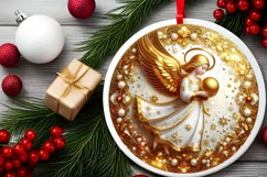 Round Christmas Ornament Sublimation|Clipart Product Image 1