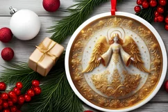Round Christmas Ornament Sublimation|Clipart Product Image 1