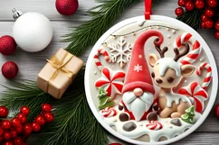 Round Christmas Ornament Sublimation|Clipart Product Image 1